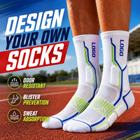 Chaussettes de performance respirantes avec logo personnalisé, chaussettes athlétiques confortables pour la course à pied, l'exercice et la randonnée