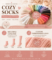 Chaussettes personnalisées d'hiver épaisses, chaudes, douces et moelleuses en tricot écologique Spandex/Polyester avec design de revers pour femmes, usage quotidien