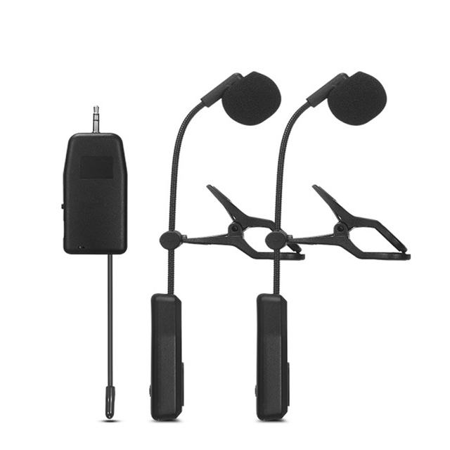 Adjustable Universal Fit Wireless Clip-on Microphone System for Saxophone Erhu Flute and Wind Instrument Amplification