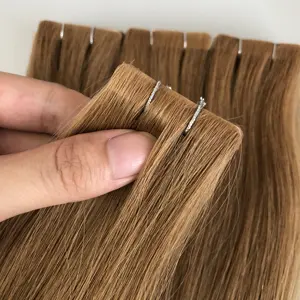 Type d'approvisionnement direct d'usine cheveux double dessiné invisible ondulé russe bande obmer humaine dans les extensions de cheveux cheveux vierges