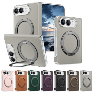 Funda para iPhone Duo Fold con Soporte Magnético Giratorio de 360°, Cristal Frontal Mate y Bisagra de PC - Product Image 1