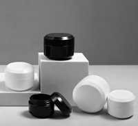 Pot cosmétique en plastique noir mat avec logo personnalisé, pour gel vernis, gel UV pour ongles, conteneur de 5g 10g