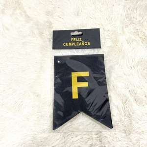 <span class=keywords><strong>Banderin</strong></span> Colgable con brillo Feliz cumpleaños Dorado - Product Image 6