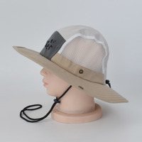 Chapeau de soleil pour enfants avec broderie personnalisée, large bord, UPF50+, maille respirante, chapeau boonie avec sangle de menton réglable pour le camping en plein air et la plage