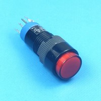 Interrupteur à bouton-poussoir LED rouge 12 mm, 5 broches, momentané/verrouillable, montage sur panneau en plastique, 3A 250V, interrupteur de commande d'alimentation