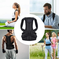 Gilet correcteur de posture lombaire renforcé avec sangle de soutien dorsal réglable, attelle dorsale et étireur de cou