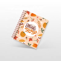 Carnet d'étudiant à logo personnalisé, design Thanksgiving, pages lignées, reliure spirale, cahiers scolaires européens en gros pour filles