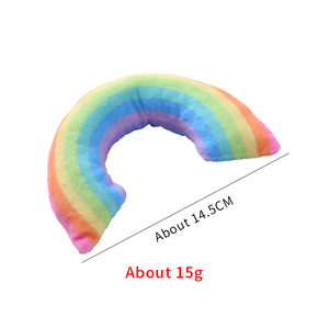 Wholesale Interactive Rainbow Shaped Plush Cat Chew Toys Comfortable Favorite <b>Pillow</b> with Mint Movement Pet Supplies - Product Image 2