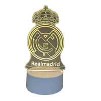 Cadeau Creative Football Club DIY LOGO 3d Veilleuse Plug in Bedroom Light LED Veilleuse personnalisée