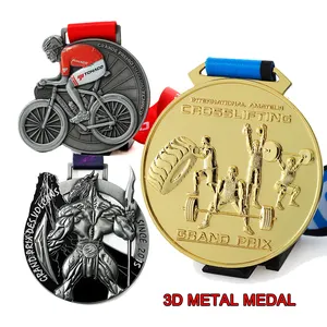 Venta al por mayor diseño barato su taekwondo personalizado bádminton baloncesto maratón 3D premio Deporte Metal latón Aleación de Zinc medalla medallas