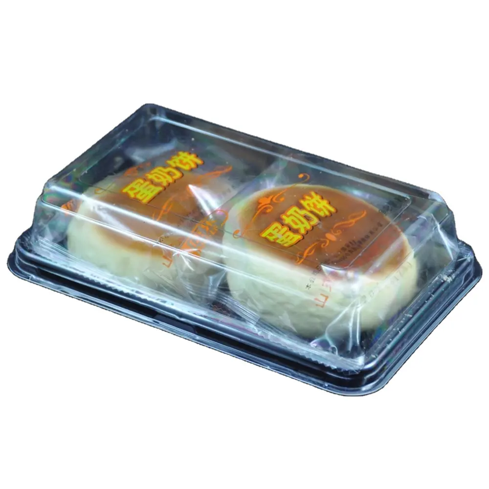 กล่องพลาสติกแบบฝาพับสำหรับใส่อาหารกล่องพลาสติกใสสำหรับใส่เค้กพร้อมฝาปิดสำหรับใส่อาหาร