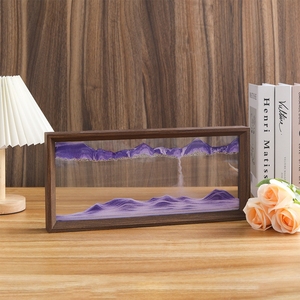 Bewegliche Sand-Landschaftskunst Sanduhr Moderner Holz-Glas-Rahmen Heim-Fotorahmen Stressabbauendes Ornament Wohnzimmer Wein - Product Image 4