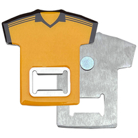 Logo d'impression époxy personnalisé personnalisé en acier inoxydable métal aimant de réfrigérateur T-Shirt Jersey ouvre-bouteille de bière
