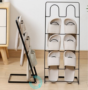 Kunden spezifische klappbare Eingangs bereich Schuhe Lagerung Organizer Metall Eisen Hausschuhe Regal - Product Image 4