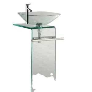 Manufacturer's direct sales of modern floor standing tempered glass for bathroom glass sinks