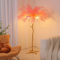 Lampe sur pied moderne en cuivre avec plumes d'autruche, style palmier, pour la maison et l'hôtel, éclairage LED décoratif nordique