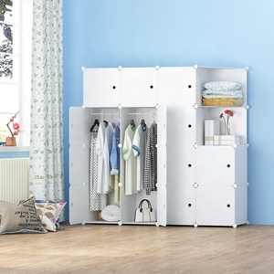 Прямая продажа с фабрики 14 двери пластиковый шкаф для хранения вещей портативный подвесной <span class=keywords><strong>almirah</strong></span> для гостиной - Product Image 6