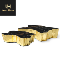 Haut de gamme de luxe moderne en métal en acier inoxydable tronc d'arbre Table basse Unique Art Design Table centrale pour salon