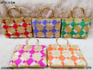 La créativité du créateur de sac à main de mode ethnique fait à la main pour dames brille lors des mariages de soirée et de mariée - Product Image 2