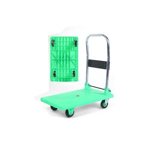Chariot à plateforme pliable à 4 roues pour entrepôt domestique bleu, capacité 300 kg - Product Image 3