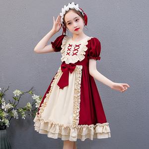 Abiti Lolita nastro di pizzo Bowknot principessa <span class=keywords><strong>cameriera</strong></span> <span class=keywords><strong>vestito</strong></span> da <span class=keywords><strong>bambina</strong></span> volant eleganti abiti di lusso per ragazze bambini - Product Image 5