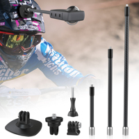 Perche à selfie extensible en fibre de carbone 3 en 1, support de casque de moto pour Insta360 X6 X5 X4 X3 Ace Pro2 DJI Osmo 360 GoPro Max 2