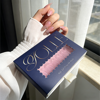 Boîte d'emballage pour faux ongles avec logo personnalisé, boîte de rangement pour faux ongles à étiquette privée, emballage de luxe pour nail art
