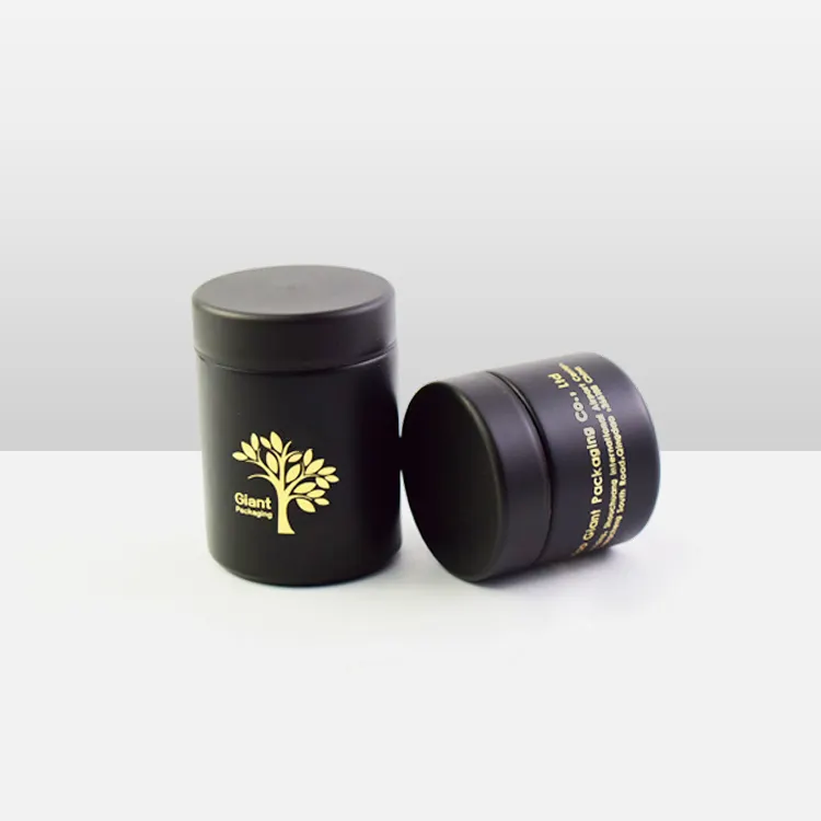 3.5g Childproof Smell Proof Packaging Matte Black Glass Jar Black UV Glass Jar Frosted Glass Flower Jar Glass Packaging