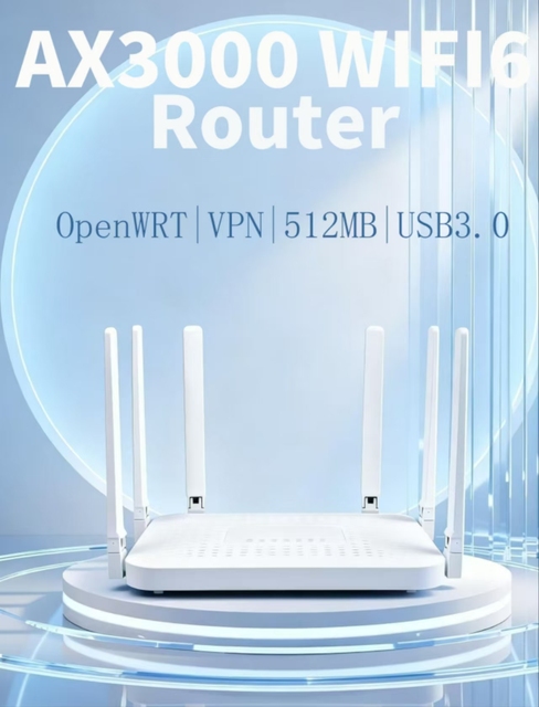 AX3000 Openwrt Gigabit Wireless Wifi6 Router USB3.0+VPN+Openwrt 512MB WreGuard Gigabit Dual Band Wfi Rouler with Mesh