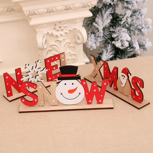 Nouveauté 2020 : Lettre en bois peinte pour Noël, ornement à assembler soi-même, décorations de Noël - Product Image 1