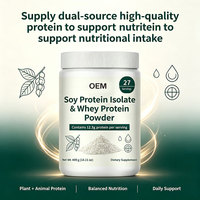 Protéine de lactosérum de soja isolée OEM en poudre 400g 27 portions 12,3g de protéines par portion Naturelle Sans gluten Croissance musculaire Alimentation