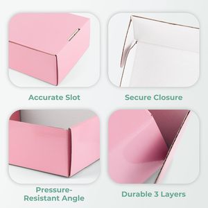 กล่องกระดาษลูกฟูกสีชมพูอเนกประสง<span class=keywords><strong>ค</strong></span>์กันน้ำที่เก็บของได้สำหรับงานฝีมือในสำนักงานที่บ้าน - Product Image 5