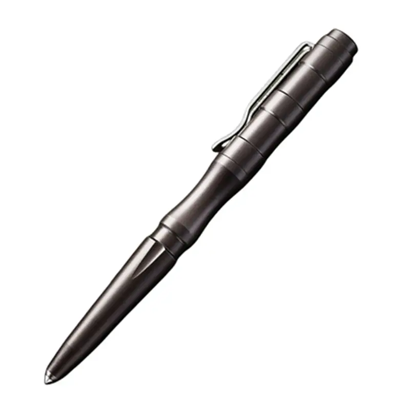 De Bruine Kleur Aluminium Tactische Pen Met Zakclip En Glazen Breker