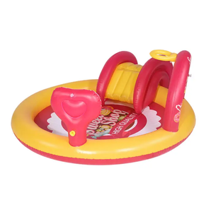 <span class=keywords><strong>Piscina</strong></span> de salpicaduras inflable con tema de caramelo personalizado para niños, centro de juegos pequeño y redondo de PE y PVC con tobogán de agua extraíble - Product Image 4