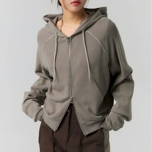 สินค้ามาใหม่ เสื้อถักคุณภาพสูงสำหรับฤดูใบไม้ร่วง สไตล์วินเทจ แจ็คเก็ตถักแบบซิป แขนยาว ผ้าฝ้าย - Product Image 1