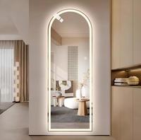 Espejo de cuerpo entero con iluminación LED, inteligente, independiente, con marco, para baño, sala de estar, hogar