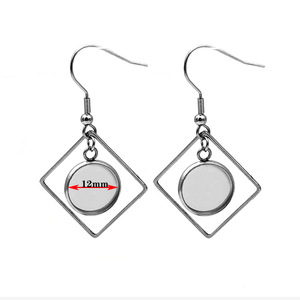 Pendientes Colgantes Geométricos de Acero Inoxidable, Color Acero, Huecos, Accesorios de Joyería DIY, Pendientes Colgantes Unisex de Moda - Product Image 2