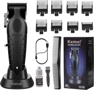Pour <span class=keywords><strong>KEMEI</strong></span> <span class=keywords><strong>2296</strong></span> ensemble de tondeuse à barbe professionnelle pour hommes cheveux lame en forme de T pour tondeuse avec alimentation électrique filaire/sans fil USB - Product Image 2
