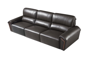 Sofá Modular Extensible <span class=keywords><strong>Motorizado</strong></span> Eléctrico de Cuero Genuino de <span class=keywords><strong>3</strong></span> <span class=keywords><strong>Plazas</strong></span>, Conjunto de Sofás Seccionales, Sala de Estar Moderna, Funcional e Inteligente - Product Image 4