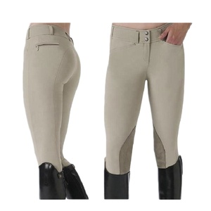 Cómodos pantalones de montar de algodón, poliéster y elastano con botones Gutos y logotipo personalizado para kits y accesorios de equitación. - Product Image 1