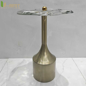 <span class=keywords><strong>Table</strong></span> basse <span class=keywords><strong>ronde</strong></span> U-best pour salon d'hôtel, plateau en <span class=keywords><strong>plexiglas</strong></span>, <span class=keywords><strong>table</strong></span> d'appoint en acier inoxydable, décoration de chevet - Product Image 2