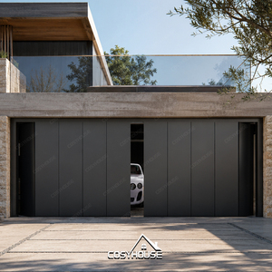 Porte de garage sectionnelle coulissante automatique, porte de garage en aluminium sur mesure pour villa moderne - Product Image 1