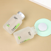 Bouteilles en verre transparent givré ambré pour médicaments pharmaceutiques, pilules, vitamines, capsules, avec couvercles en plastique et en aluminium, 120 ml, 150 ml, 200 ml, 250 ml