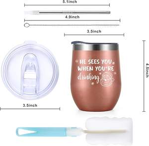 Ensemble de seau à vin en acier inoxydable père noël 4 cadeaux de noël <span class=keywords><strong>pour</strong></span> collègues soeurs et amis fête idées cadeaux de vacances - Product Image 4