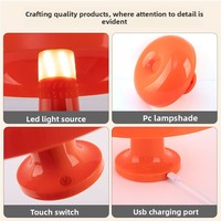 Lampe de table décorative en forme de champignon danois, minimaliste, à intensité variable, rechargeable, veilleuse pour chambre à coucher, bureau, maison d'hôtes, décoration d'ambiance