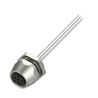 Konektor Kabel Listrik M12 Dudukan Meja Depan Perempuan Marvtech dengan Kuncir untuk Peralatan Industri