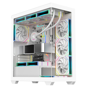 Ruix Carnival Super nuevo diseño PC Case Mecro ATX precio barato PC Case en 1K precio Gaming Cabinet Fish Tank PC Case con <span class=keywords><strong>RGB</strong></span> Fans - Product Image 1