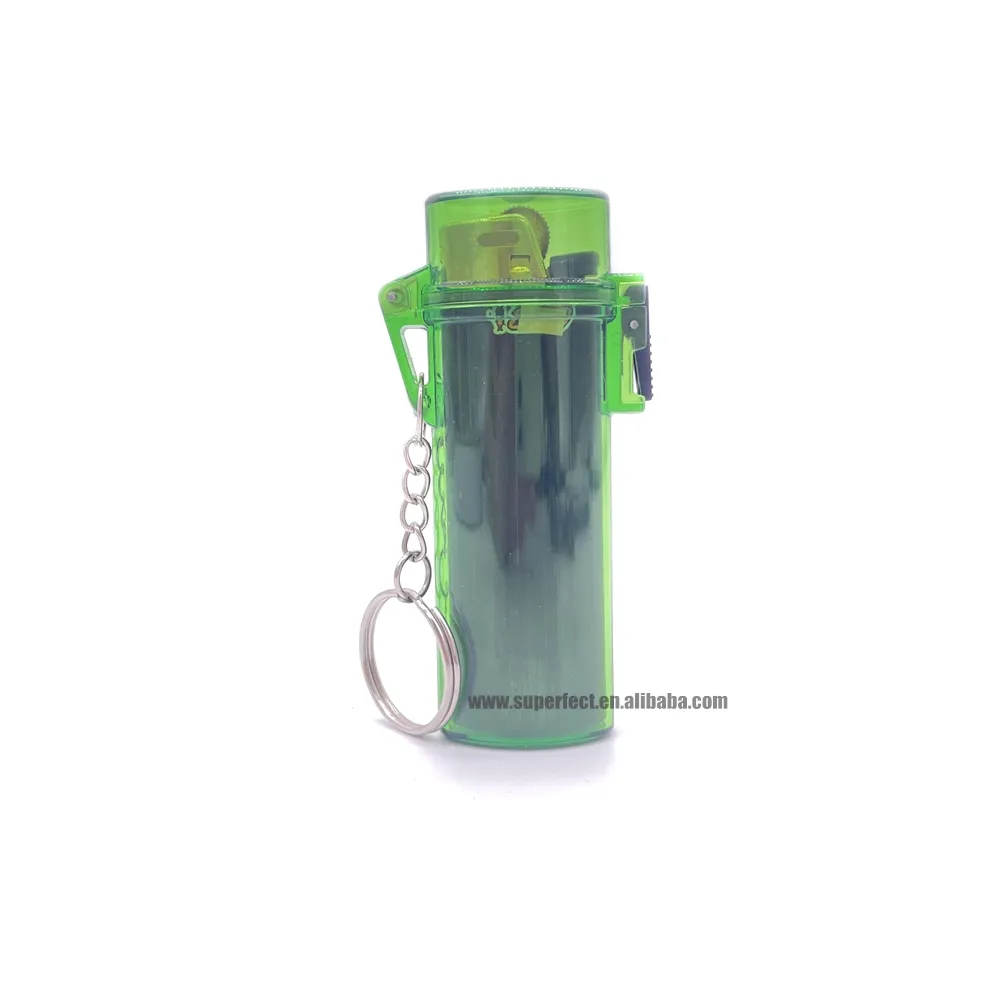 Waterproof lighter case for J6 colorful plastic lighter holder keychain