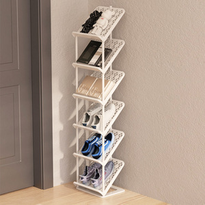 Meuble à chaussures moderne pour entrée, petit et étroit, multi-niveaux, pliable et détachable, étagère de rangement pour dortoir et logement locatif - Product Image 2