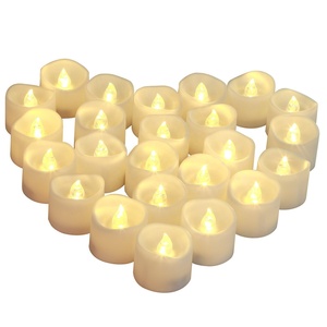 24 Stück Romantische Teelichter Warmweiße <span class=keywords><strong>LED</strong></span> Batteriebetriebene Flammenlose Kerzen Flackernde 3D Echte Flamme Plastik Heimdekoration - Product Image 2